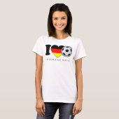 "I Love Fußball" Damen-Shirt Deutschland Germany Tシャツ (正面フル)