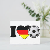 "I Love Fussball" - Mit belebtem Deutschlandherz ポストカード (スタンド正面)