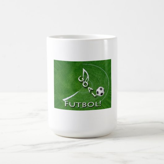 I Love Futbol Soccerカスタマイズ可能 コーヒーマグカップ (中央)