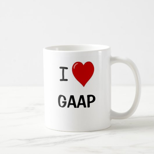 I Love GAAP - IハートGAAP - おもしろい GAAP コーヒーマグカップ (右)