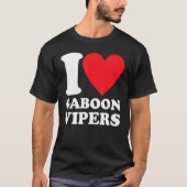 I Love Gaboon Vipers Retro Tシャツ (正面)