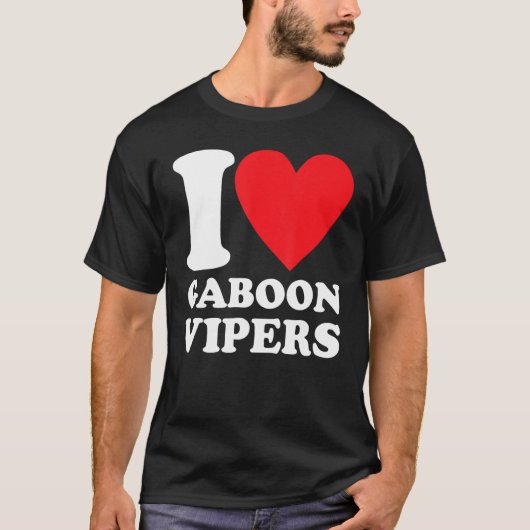 I Love Gaboon Vipers Retro Tシャツ (正面)