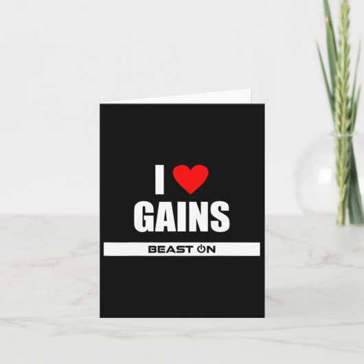 I Love Gains Bodybuilding Gainz Gym Fitness Traini カード (正面)
