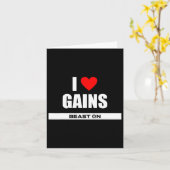 I Love Gains Bodybuilding Gainz Gym Fitness Traini カード (黄色い花)