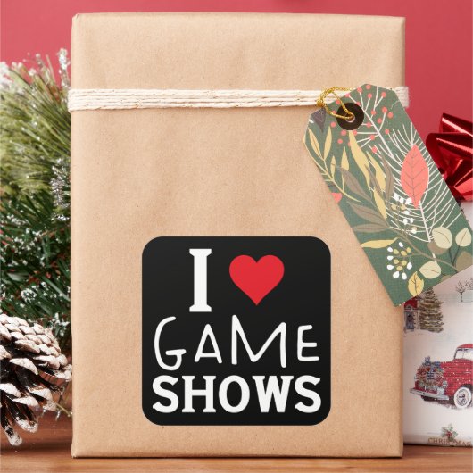 I Love Game Shows、おもしろいことわざGame Shows Lover スクエアシール (クリスマス)