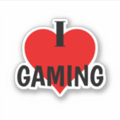 I Love Gaming Stickers - Gamer Stickers シール (正面)