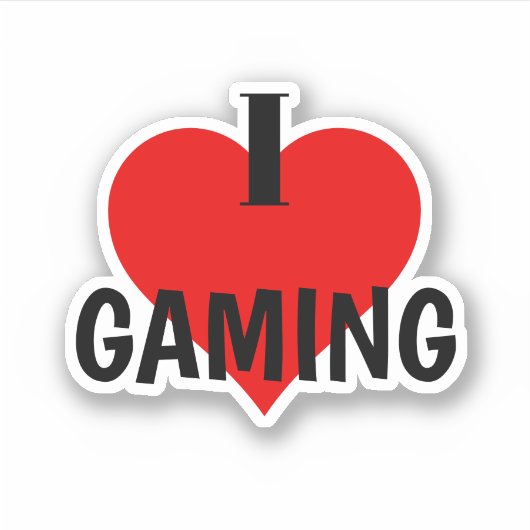 I Love Gaming Stickers - Gamer Stickers シール (正面)