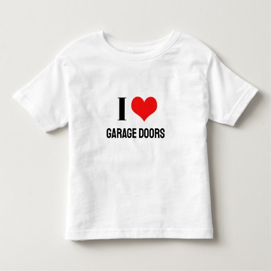 I Love Garage Doors Christmas Red Heart Funny Gift トドラーTシャツ (正面)