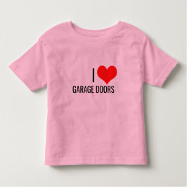 I Love Garage Doors Red Heart Christmas Gift Pink トドラーTシャツ