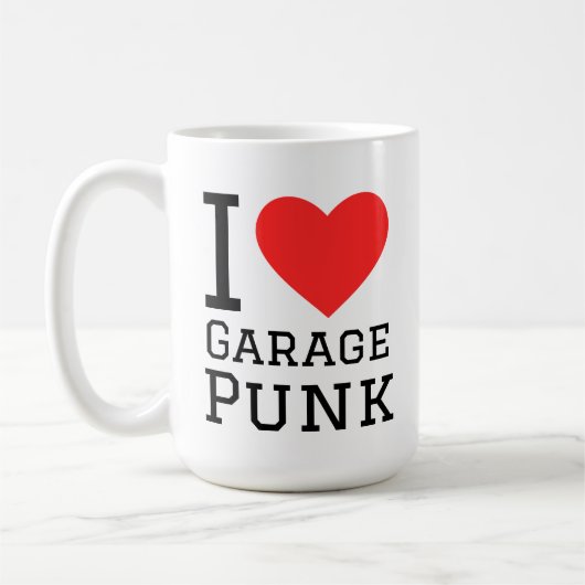 I love garage punk square sticker コーヒーマグカップ (左)