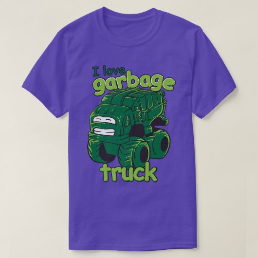 I Love Garbage Trucks Kids - Little Trash Truck Te Tシャツ (デザイン正面)