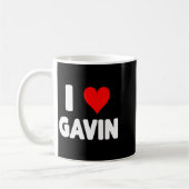 I Love Gavin - Heart  コーヒーマグカップ (左)