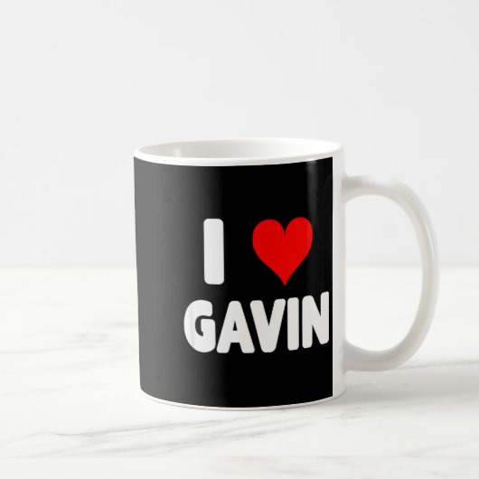 I Love Gavin - Heart  コーヒーマグカップ (右)