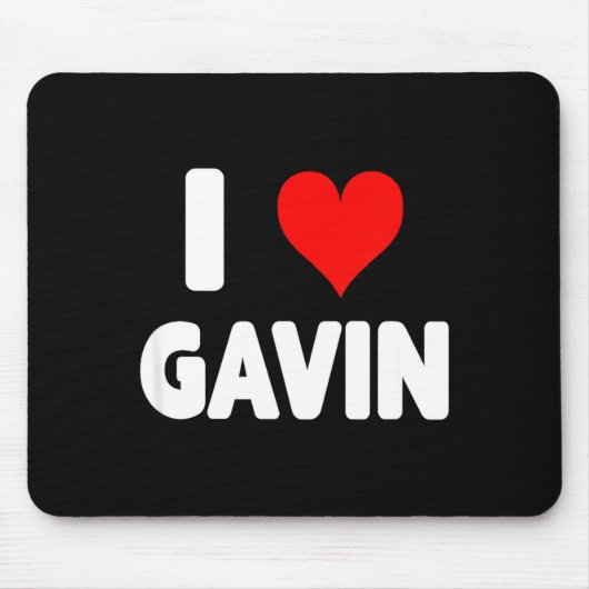 I Love Gavin - Heart  マウスパッド (正面)