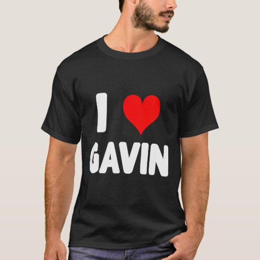 I Love Gavin - Heart  Tシャツ (正面)