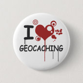 I love geocaching 缶バッジ (正面)
