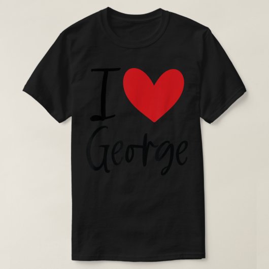 I Love George NameハートパーソナライズされたメンズBFF Tシャツ (デザイン正面)