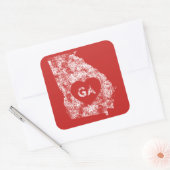 I Love Georgia州 スクエアシール (封筒)