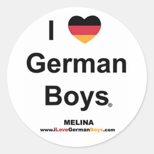 I Love German Boys ラウンドシール (正面)