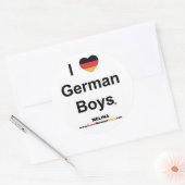 I Love German Boys ラウンドシール (封筒)