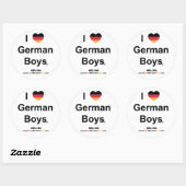 I Love German Boys ラウンドシール (シート)