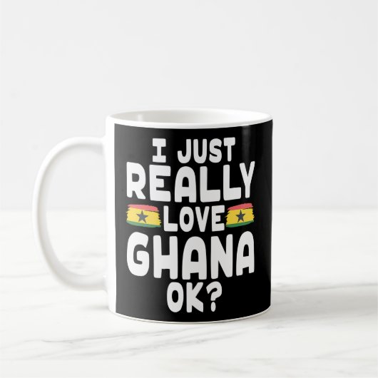 I Love Ghana Ok – ガーナ国旗 コーヒーマグカップ (左)