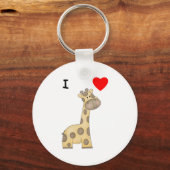 I Love Giraffes (3) キーホルダー (正面)