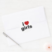 I Love Girlsステッカー ラウンドシール (封筒)