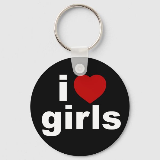 I Love Girls Blck Keychain キーホルダー (正面)