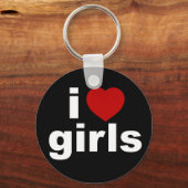 I Love Girls Blck Keychain キーホルダー (正面)