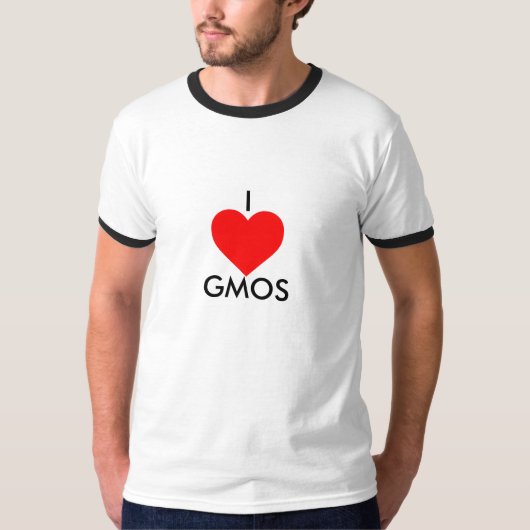 I LOVE GMOS：現実認識度 Tシャツ (正面)