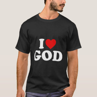 I Love God -ハート Tシャツ