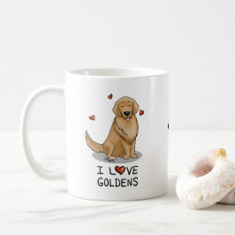 I Love Goldens - I Love Golden Retrievers コーヒーマグカップ