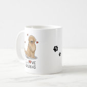 I Love Goldens - I Love Golden Retrievers コーヒーマグカップ (正面左)