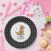 I Love Goldens - I Love Golden Retrievers ペーパープレート (パーティー)