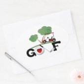 I Love Golf Ovalシール 楕円形シール (封筒)