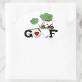 I Love Golf Ovalシール 楕円形シール (バッグ)