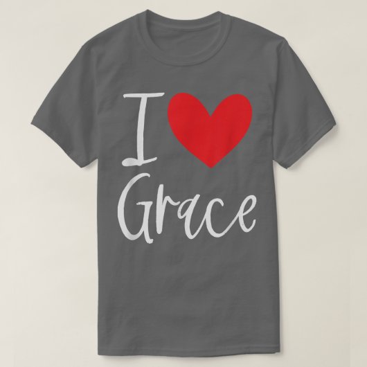 I Love Grace Name Personalized Girl Woman BFF Frie Tシャツ (デザイン正面)