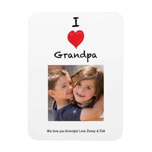 I Love Grandpa Photo Magnet Keepsake マグネット (縦)
