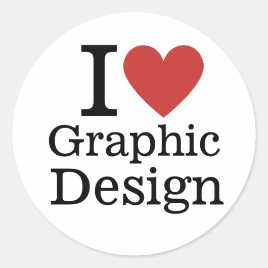 I Love ❤️ Graphic System for Student/Faculty ラウンドシール (正面)