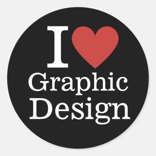 I Love ❤️ Graphic System for Student/Faculty ラウンドシール (正面)