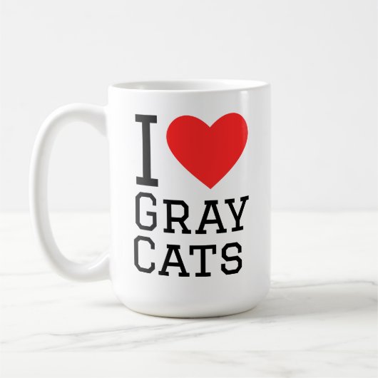 I love gray cats コーヒーマグカップ (左)