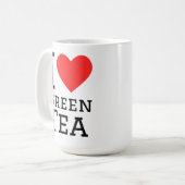 I love green tea コーヒーマグカップ (正面左)
