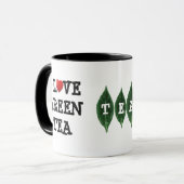 I Love Green Tea Mug – カスタマイズ可能なマグカップ マグカップ (正面左)