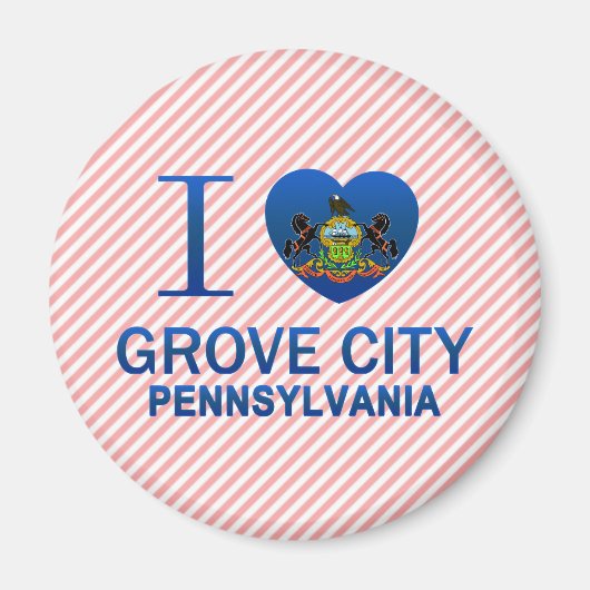 I Love Grove City, PA マグネット (正面)