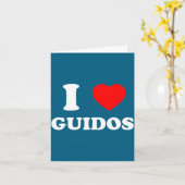 I Love Guidos Funny Italian American Quote  カード (黄色い花)