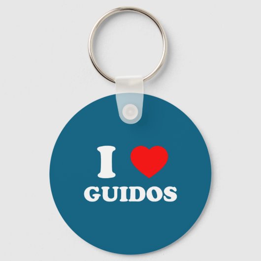 I Love Guidos Funny Italian American Quote  キーホルダー (正面)