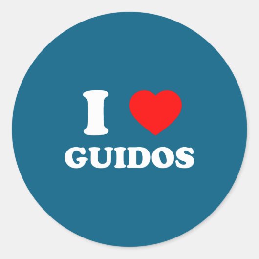 I Love Guidos Funny Italian American Quote ラウンドシール (正面)