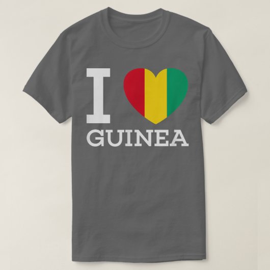 I Love GUINEA Flag Heart special T  for Guinea Lov Tシャツ (デザイン正面)