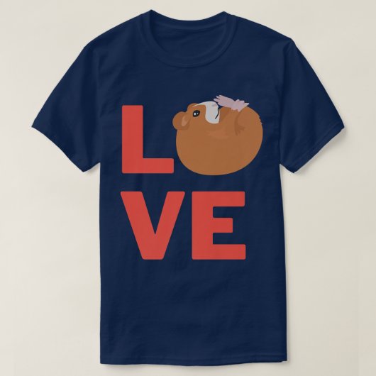 I Love Guinea-Pig Cute Pet Owners and Animal Lover Tシャツ (デザイン正面)